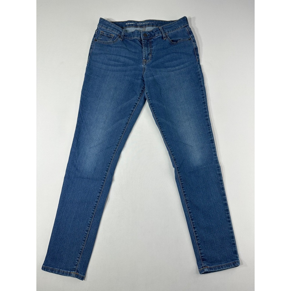 Old Navy Super Skinny Mid Rise Jeans Medium Wash Blue Size 10 Regular Stretch